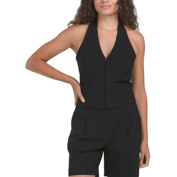 RAG & BONE Black Wool Blend Irina Halter Top - Picture 1 of 2